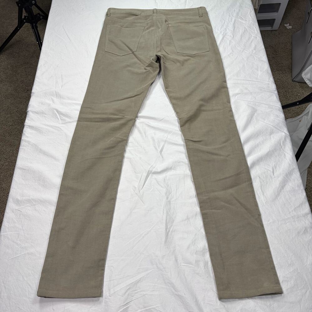 Helmut Lang womens tan velour skinny pants, knee detail. Size 28. quiet luxury - Picture 5 of 6